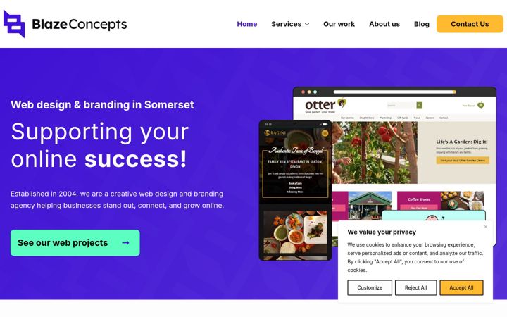 Screenshot του blazeconcepts.co.uk