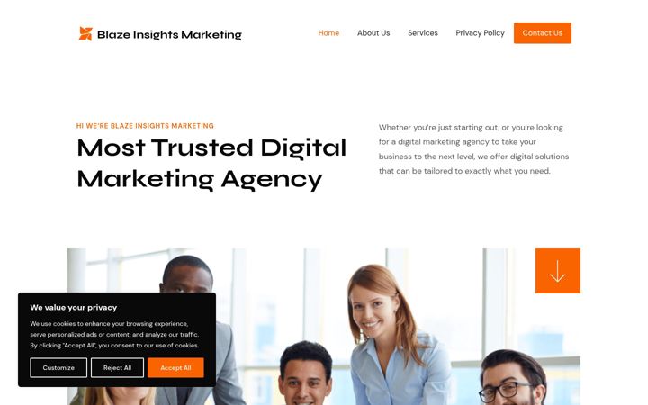 Screenshot of blazeinsightsmarketing.com