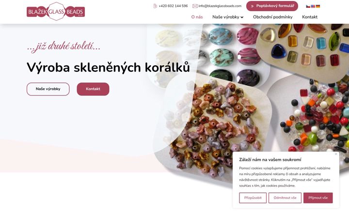 Screenshot του blazekglassbeads.com