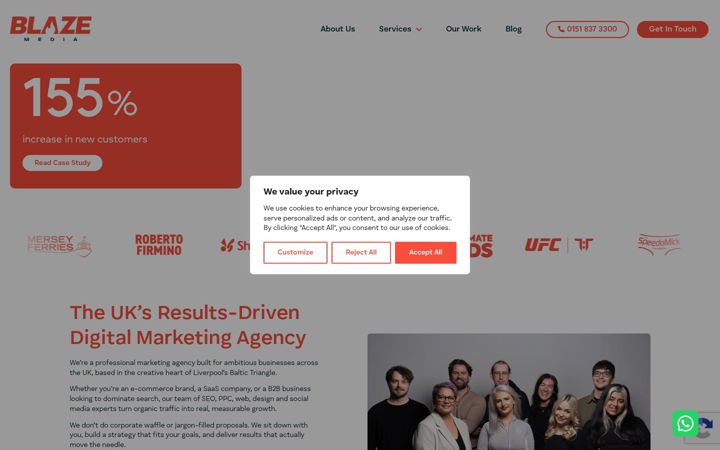 Screenshot of blazemedia.co.uk