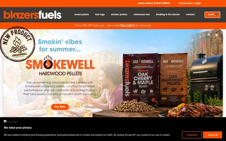 Screenshot of blazersfuels.co.uk