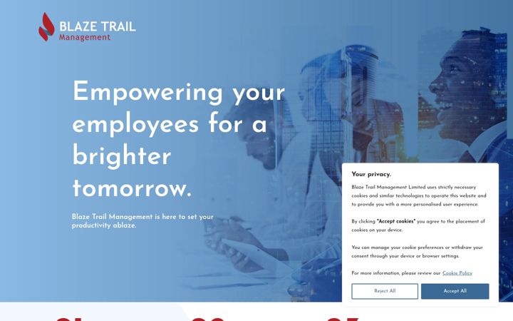 Screenshot of blazetrailmanagement.co.uk