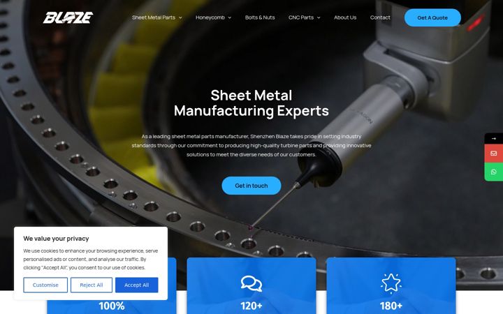 Screenshot of blazeturbine.com