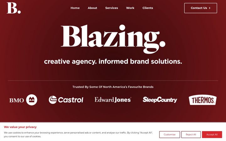 Screenshot of blazing.agency