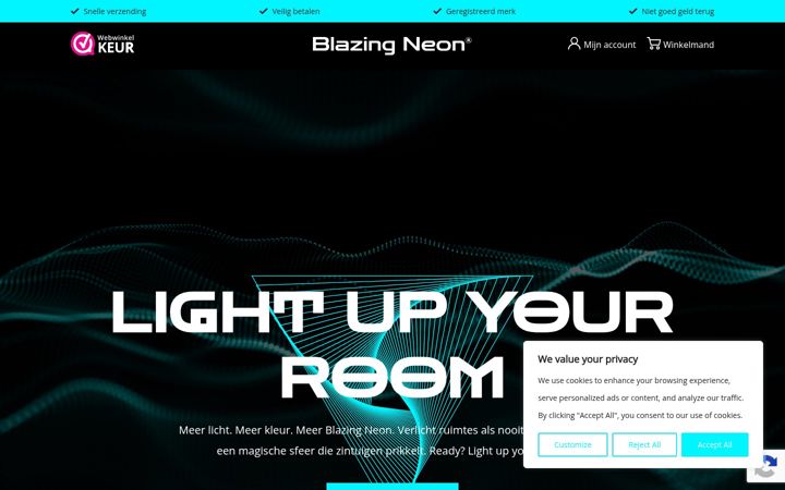 Ekrānuzņēmums no blazingneon.com
