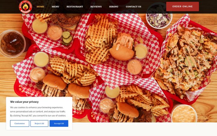 Screenshot of blazinhotchicken.com