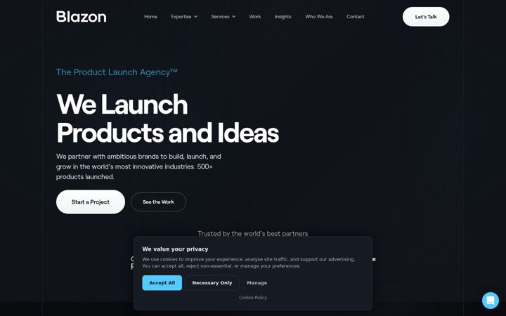 Screenshot of blazonagency.com