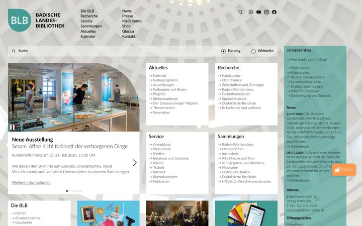 Screenshot of blb-karlsruhe.de