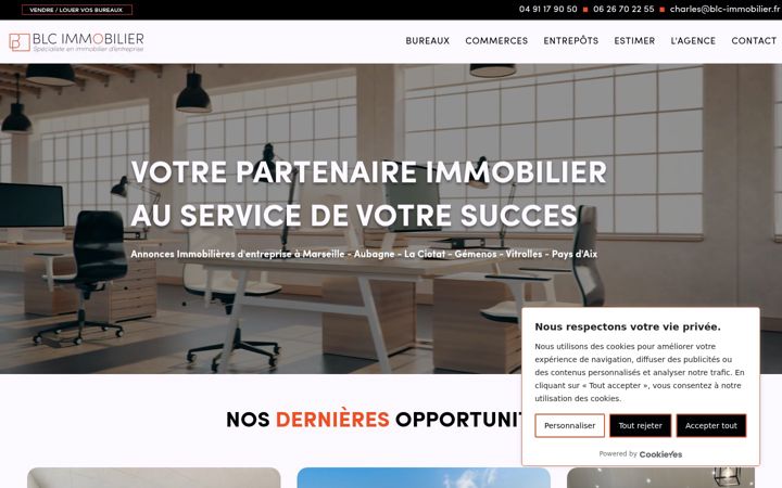 Ekrānuzņēmums no blc-immobilier.fr