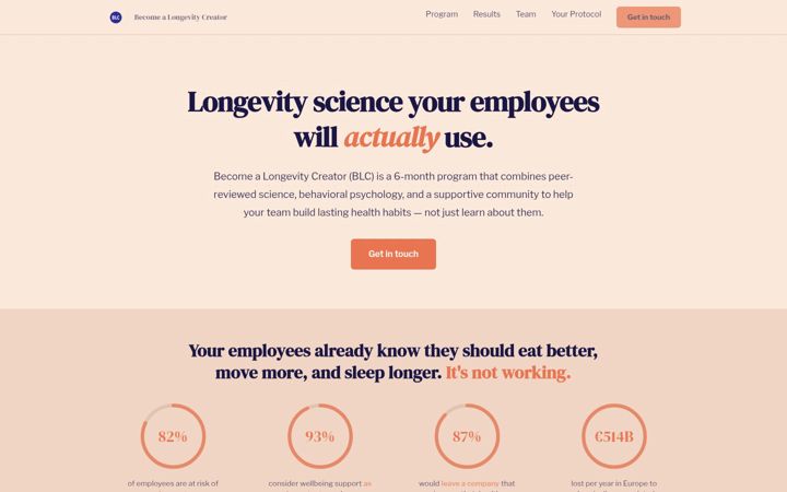 Screenshot of blc.health