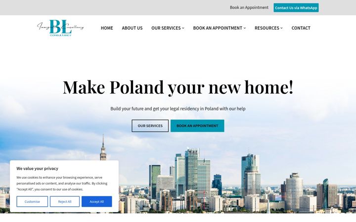 Captură de ecran a blconsultancy.pl