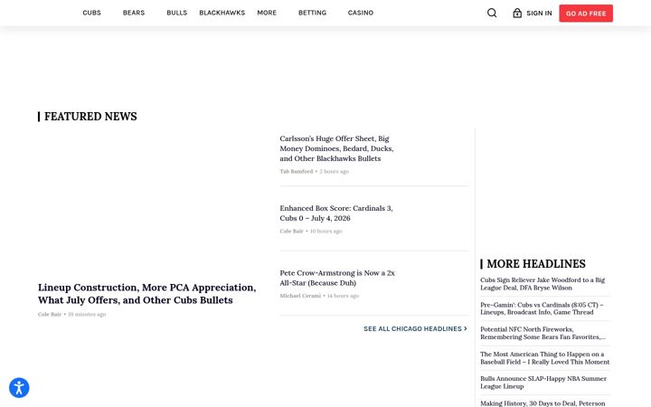 Screenshot of bleachernation.com