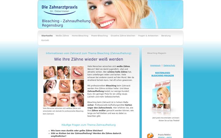Screenshot of bleaching-zahnaufhellung-regensburg.de