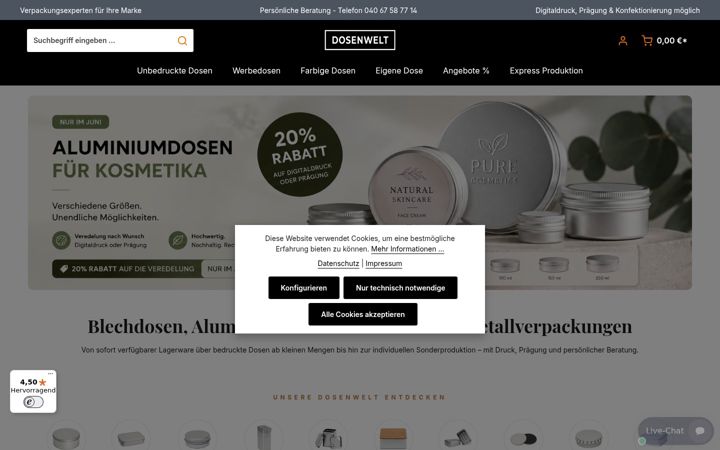 Screenshot of blechdosenkaufen.de