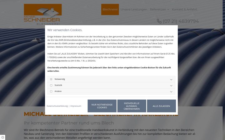 Screenshot of blechnermeister.de