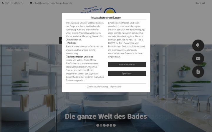Ekrano kopija blechschmidt-sanitaer.de