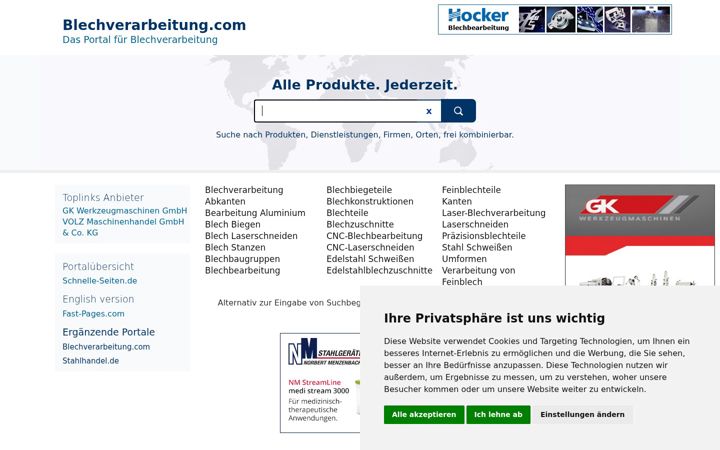 Screenshot of blechverarbeitung.com