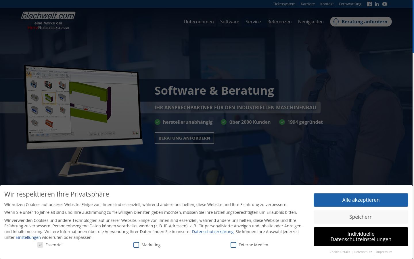 Screenshot van de toestemmingsbanner zoals getoond vóór enige interactie