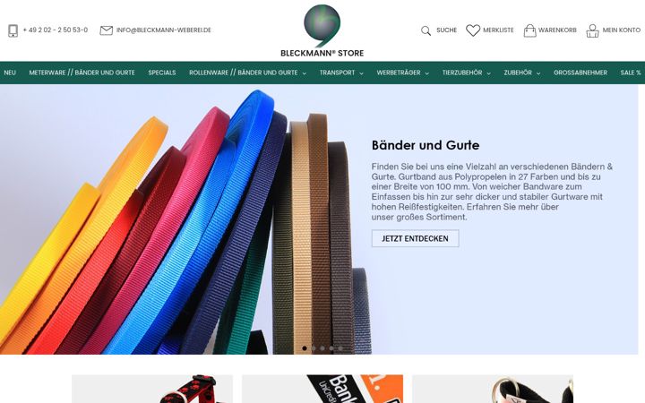 Screenshot van bleckmann-weberei.de