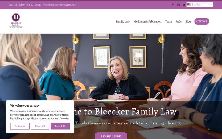 Screenshot of bleeckerfamilylaw.net