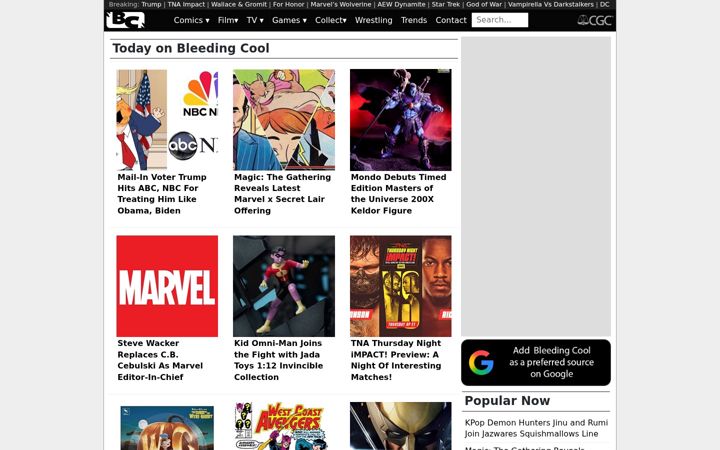 Skærmbillede af bleedingcool.com