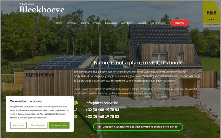 Screenshot of bleekhoeve.be