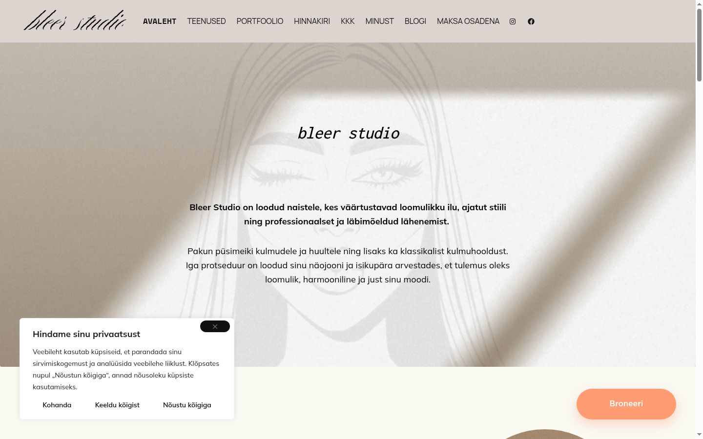Sutikimo reklamjuostės, rodytos prieš bet kokią sąveiką, ekrano kopija
