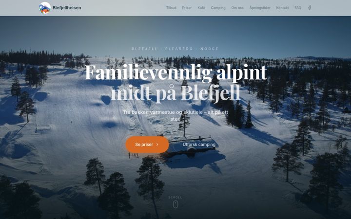 Snímek obrazovky blefjellheisen.com