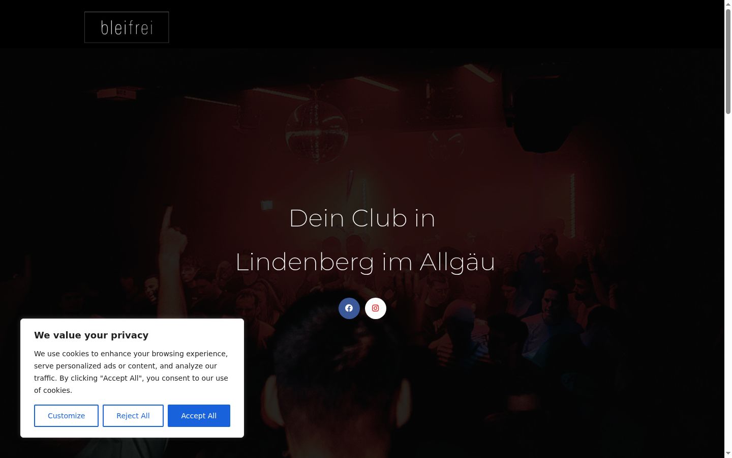 Screenshot of the consent banner shown before any interaction
