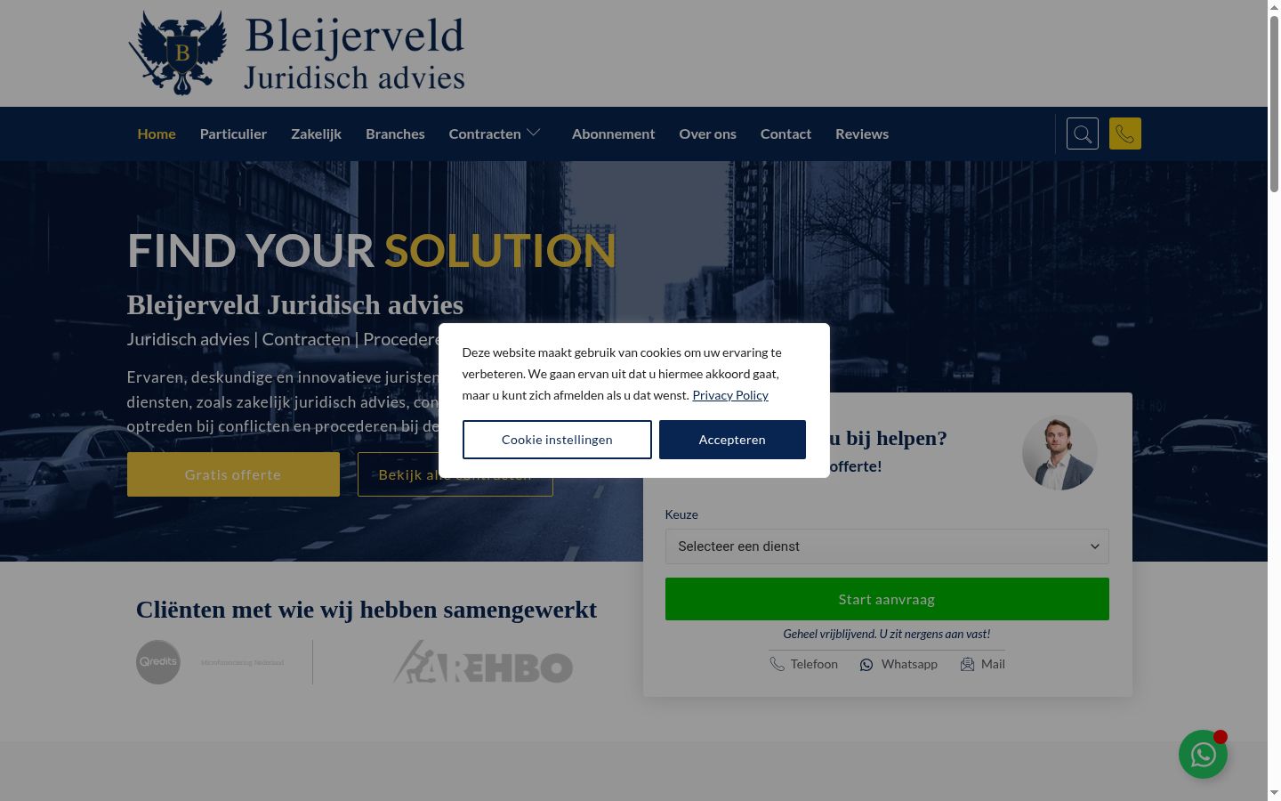 Skærmbillede af samtykkebanneret, som det blev vist før nogen interaktion