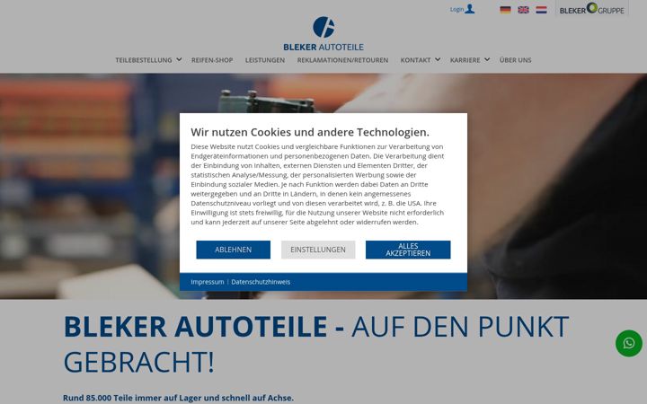 Screenshot of bleker-autoteile.de