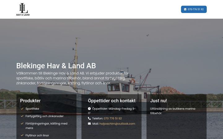 Screenshot of blekingehavochland.se