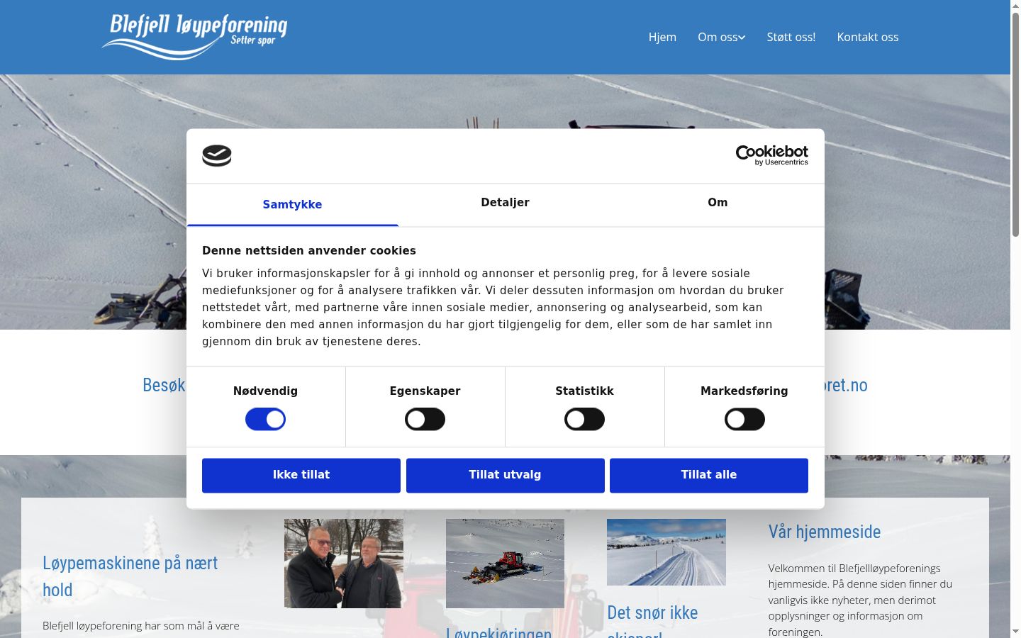 Screenshot del banner di consenso mostrato prima di qualsiasi interazione