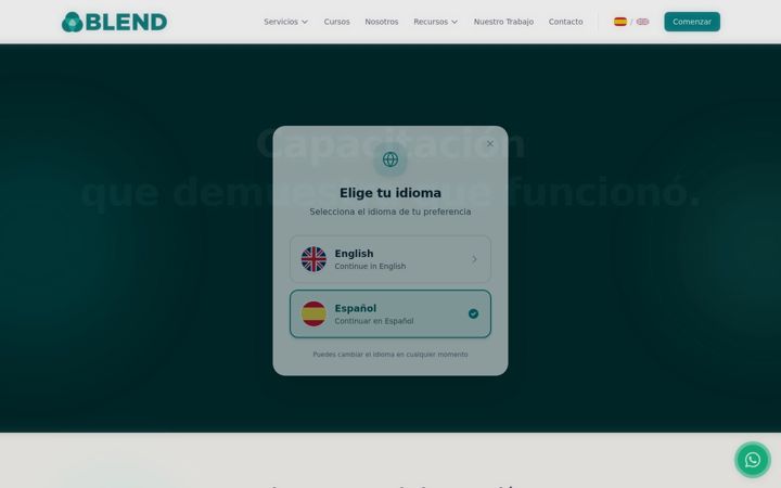 Screenshot of blend.training