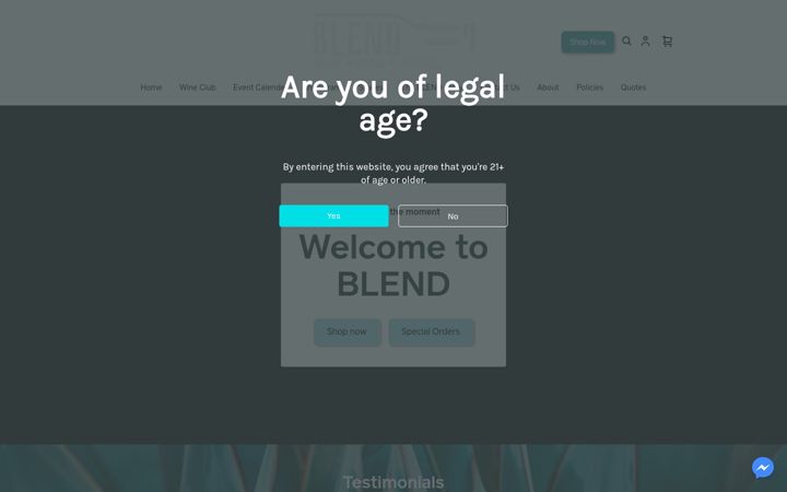 Screenshot ta' blendbeerwineandspirits.com