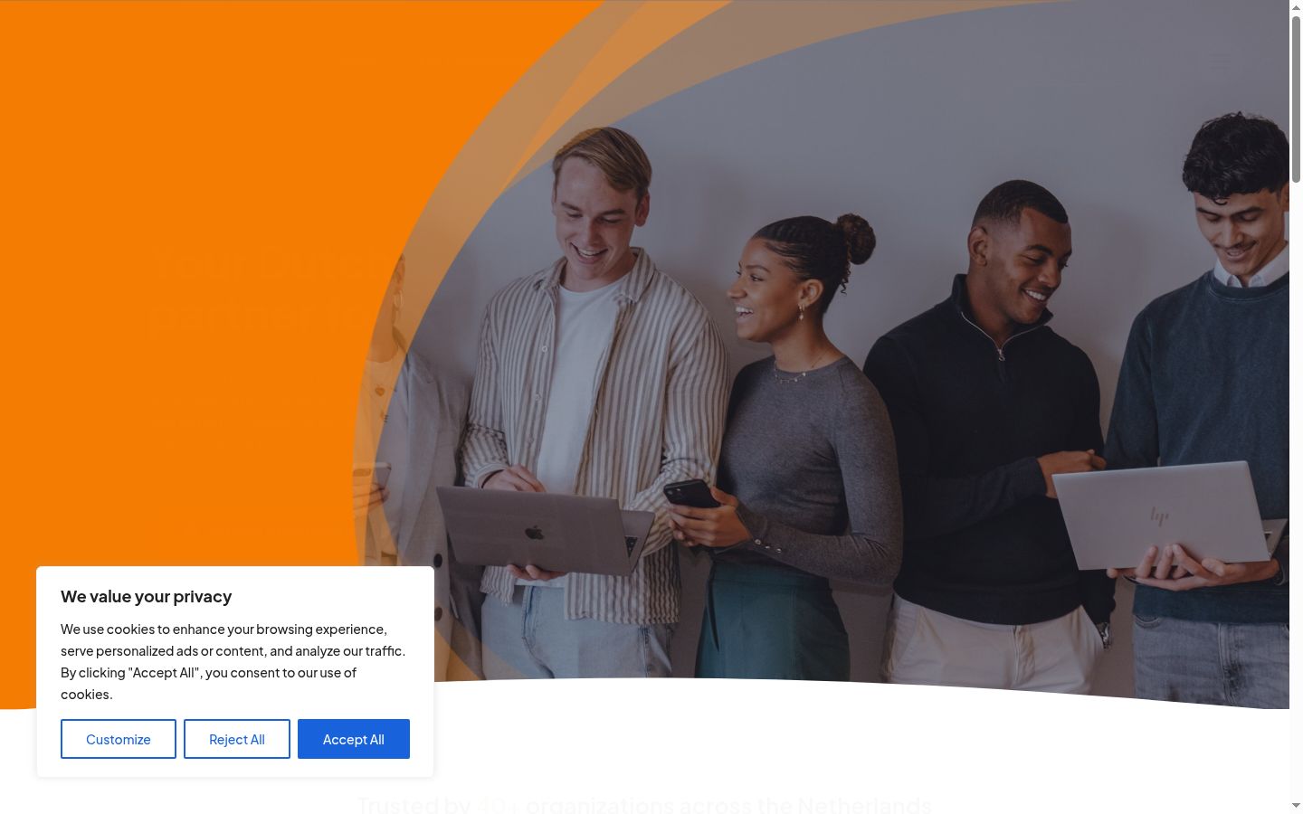 Screenshot of the consent banner shown before any interaction