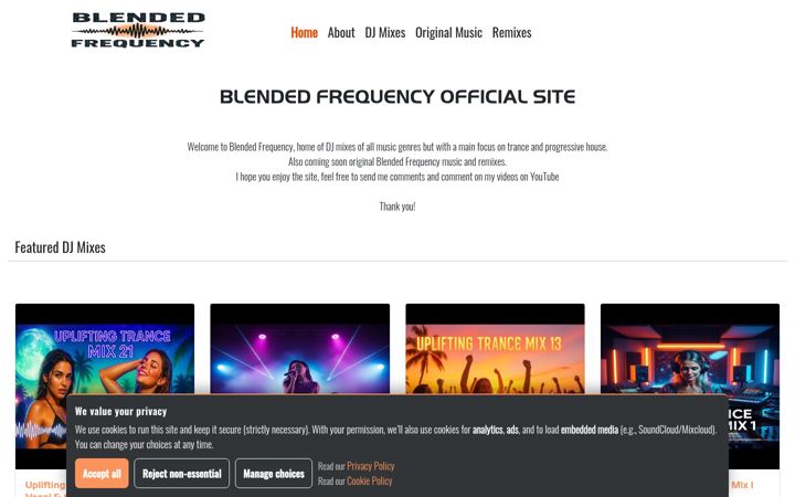 Screenshot of blendedfrequency.com