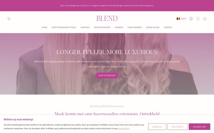 Screenshot of blendhairextensions.be
