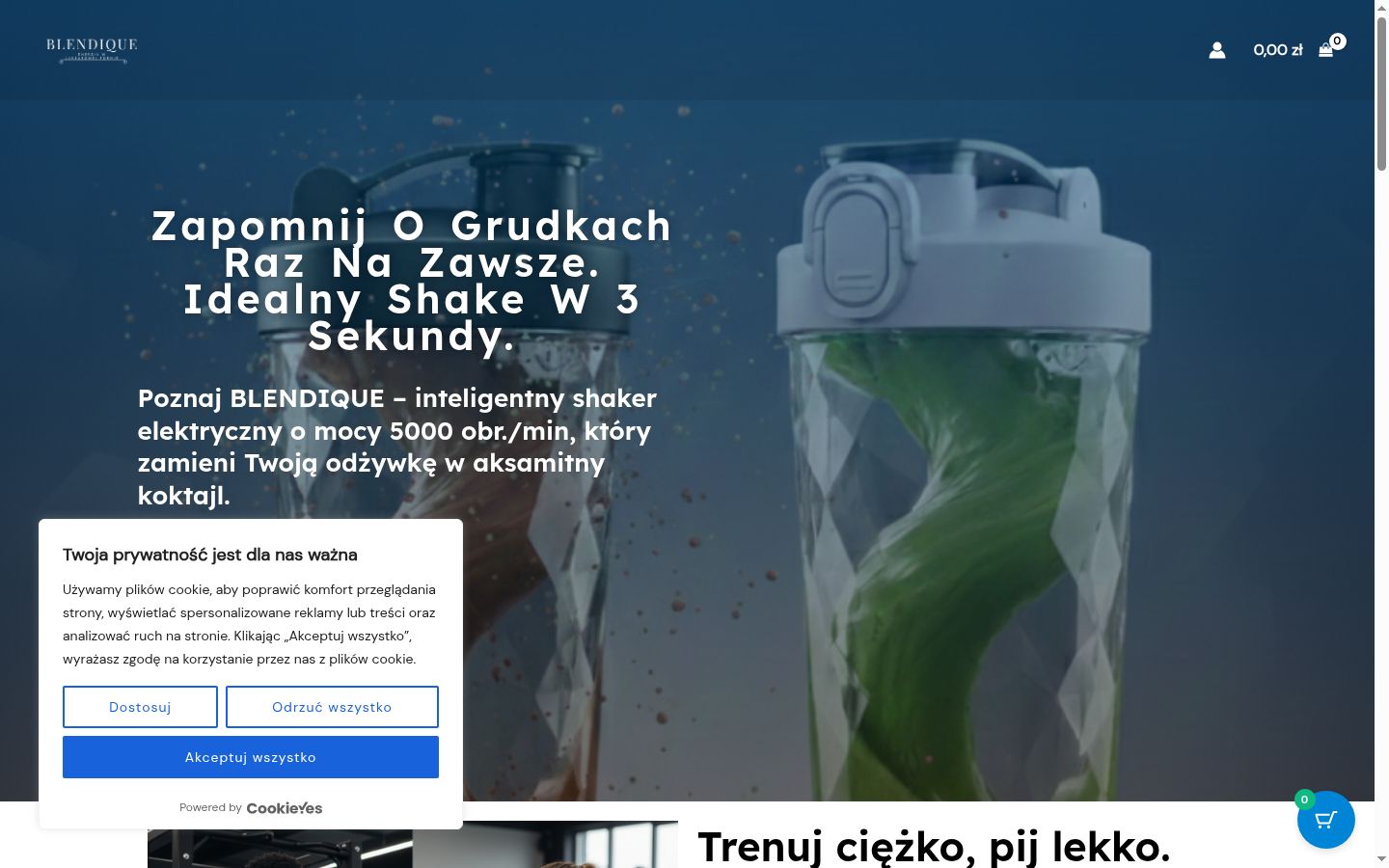 Snimka zaslona bannera za privolu prikazanog prije bilo kakve interakcije
