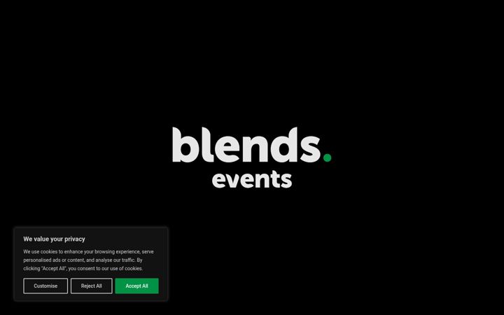 Screenshot of blendsevents.com
