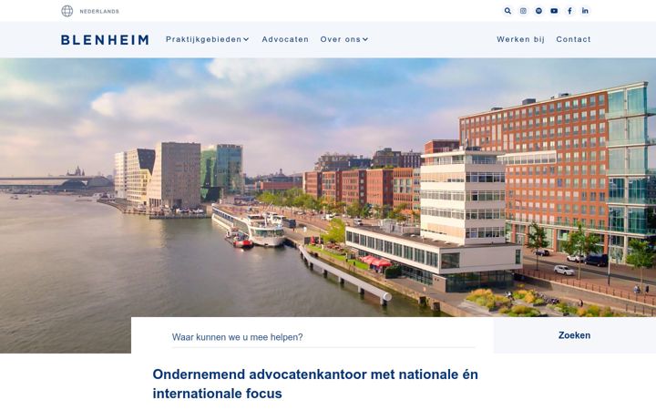 Screenshot of blenheim.nl