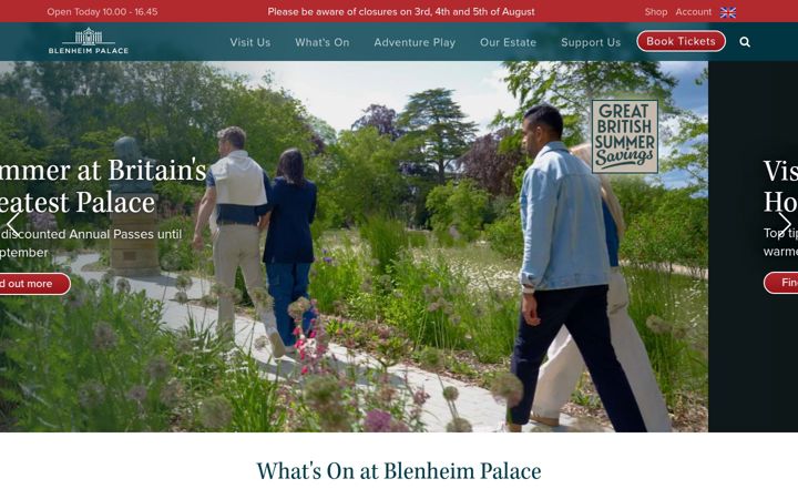 Screenshot of blenheim.org