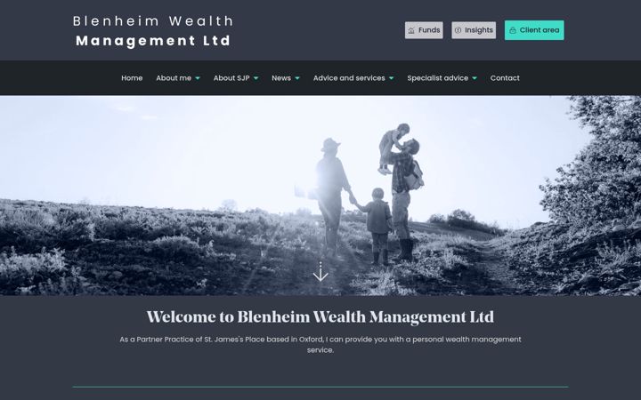 Screenshot of blenheimwealthmanagement.co.uk