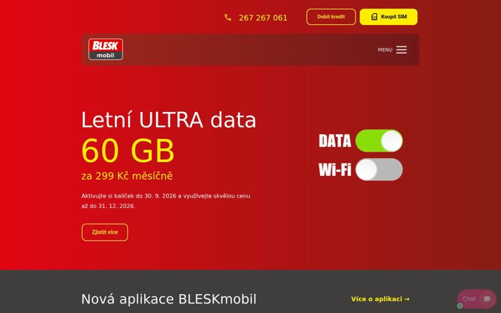 Screenshot of bleskmobil.cz