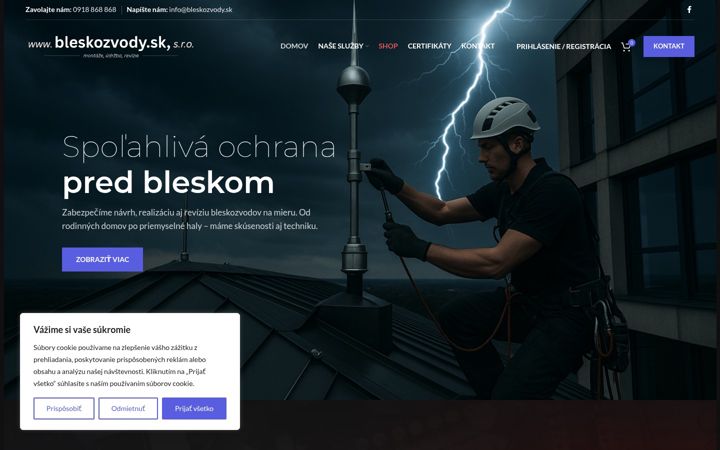 Capture d'écran de bleskozvody.sk