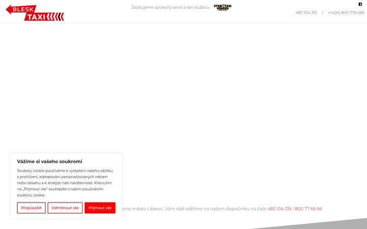 Screenshot of blesktaxi.cz