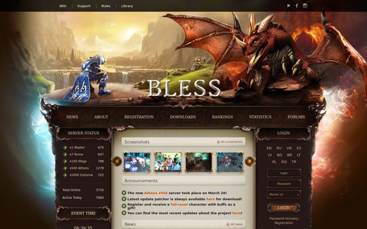 Screenshot of bless.gs