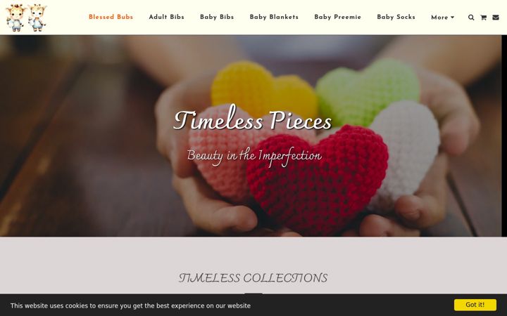 Screenshot of blessedbubs.com
