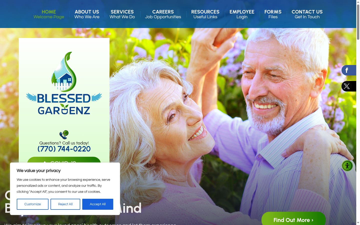 Screenshot of the consent banner shown before any interaction