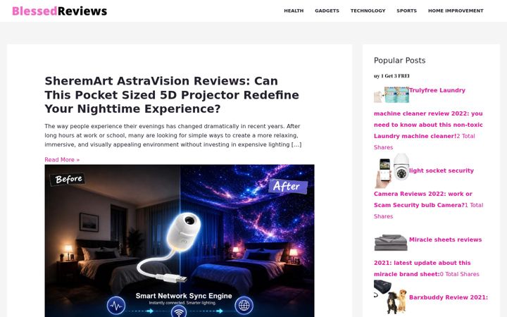 Screenshot van blessedreviews.com